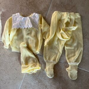 Infant sweater, pant, hat